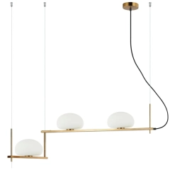 Lampa sufitowa, wisząca KERNIO 3 mosiężna