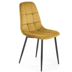 Krzesło tapicerowane K417 velvet musztardowy