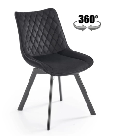 Krzesło tapicerowane obrotowe K520 velvet czarny