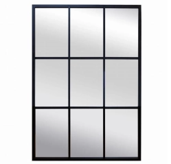 Lustro wiszące INDUSTRIALNE II w czarnej ramie ze szprosami 70x100