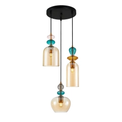Lampa wisząca BUSCO 3A bursztynowa