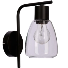 Kinkiet, lampa ścienna MOLDO szkło czarna