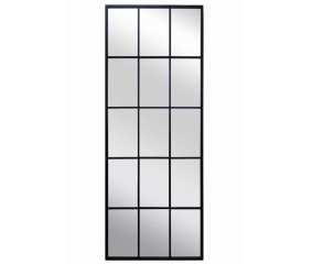 Lustro wiszące INDUSTRIALNE II w czarnej ramie ze szprosami 160x60