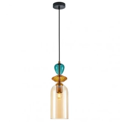 Lampa wisząca Busco 1C klosz bursztynowy