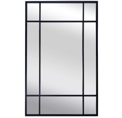 Lustro wiszące INDUSTRIALNE I w czarnej ramie ze szprosami 70x100