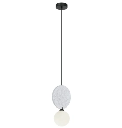 Lampa sufitowa wisząca do sypialni żyrandol jasno szara - ANDREA