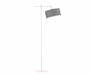 Lampa stojąca biała z szarym kloszem MELTON