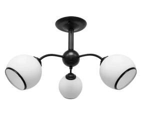 Lampa sufitowa czarna z białymi kloszami MARINEN 3