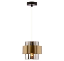 Lampa wisząca do salonu szklana czarna, klosz dymiony E27 do jadalni SPIEGA