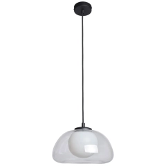 Lampa sufitowa wisząca AINALE czarna transparentna