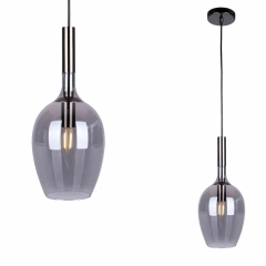 Lampa wisząca LUGANO szara dymione szkło