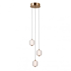 Lampa wisząca GANTI 3 LED złota na kole