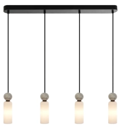 Lampa sufitowa, wisząca SANTOS 4 biała, opalowa
