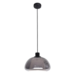 Lampa sufitowa, wisząca APIRO czarna, dymione szkło