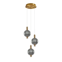Lampa sufitowa, wisząca LENTI 3 czarny, złoty