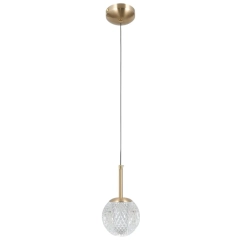 Lampa sufitowa wisząca PADRI złota transparentna