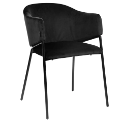 Krzesło tapicerowane z podłokietnikami ARGOS velvet czarny G-77