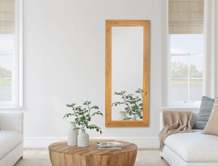 Lustro wiszące prostokątne KLASYCZNE w ramie dąb 50x120