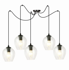 Lampa sufitowa wisząca LEVEL 5 czarna, transparentna