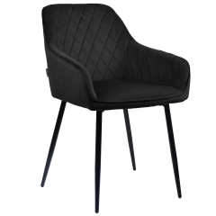 Krzesło tapicerowane pikowane RELLO velvet czarny G-77