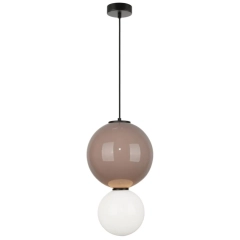 Lampa sufitowa wisząca PIEVE L LED brązowa, biała