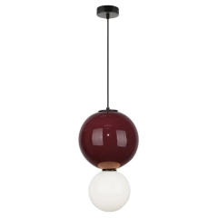 Lampa sufitowa wisząca PIEVE L LED bordowa, biała