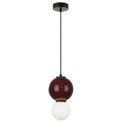 Lampa sufitowa wisząca PIEVE S LED bordowa, biała