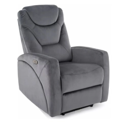 Fotel rozkładany velvet szary tap.14 KRONOS