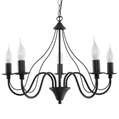 Lampa wisząca,żyrandol MINERWA 5 czarny