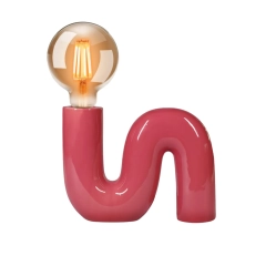 POP SERPENT Lampa biurkowa ceramiczna czerwień malinowa