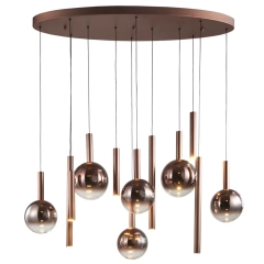 Lampa sufitowa wisząca CAMINO 12B LED miedziana
