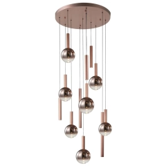 Lampa sufitowa wisząca CAMINO 12A LED miedziana