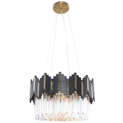 Lampa sufitowa wisząca ROTTA żyrandol szklany czarna złota