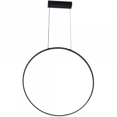Lampa sufitowa wisząca LED RASCAL 60cm okrągła metalowa czarna