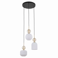 Lampa sufitowa, wisząca SOPHIA COGNAC 3 biała