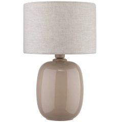 Lampa stołowa z abażurem MELODY metalowa beżowa