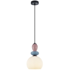 Lampa sufitowa wisząca DOMALI biała niebieska różowa