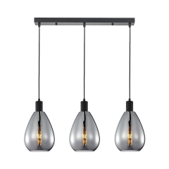 Lampa wisząca na listwie ZULO 3 dymione klosze
