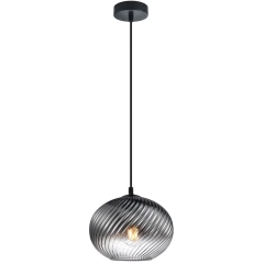 Lampa sufitowa wisząca ALIAS czarna z dymionym kloszem