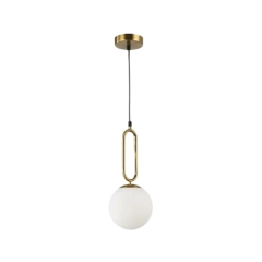 BALI DEKOR złota lampa wisząca białe kule 9788