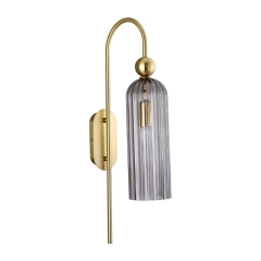Lampa ścienna kinkiet PIEGA 1 szkło dymione