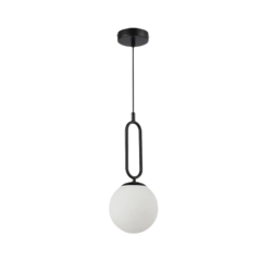 BALI DEKOR czarna lampa wisząca białe kule 9787
