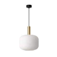 Lampa wisząca K-5870 FABIO L białe ryflowane klosze