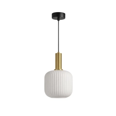 Lampa wisząca K-5871 FABIO M białe ryflowane klosze