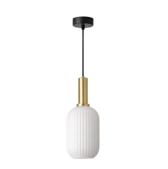 Lampa wisząca K-5880 FIORE biały ryflowany klosz