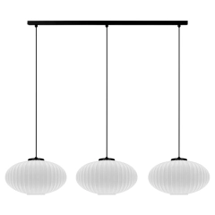 Lampa wisząca K-5672 PESO 3 białe ryflowane klosze