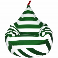 Puf TIPI XL paski biało-zielone