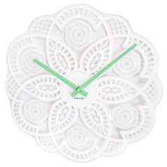Zegar ścienny LACE CUT OUT biały