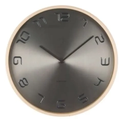Zegar ścienny BENT WOOD srebrny brązowy
