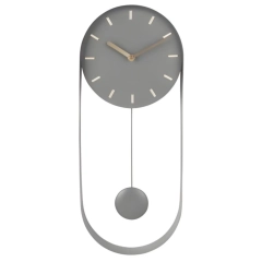 Zegar ścienny z wahadłem PENDULUM CHARM szary